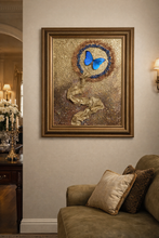 Load image into Gallery viewer, 18 x 24 Butterfly Artwork Gold Shimmer