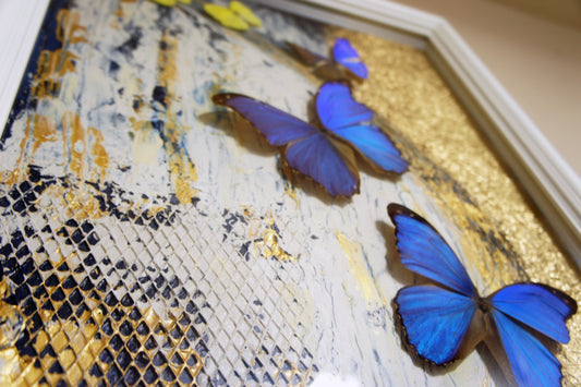 Textured butterfly artwork, alternate view