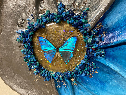 Butterfly flower sculpture, alternate view