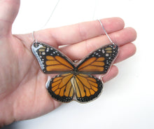 Load image into Gallery viewer, Real Butterfly Wing Necklace - Monarch Butterfly