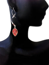 Load image into Gallery viewer, Real butterfly wing leaf earrings - Blushing Phantom
