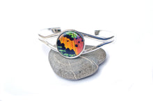Load image into Gallery viewer, Silver Butterfly Wing Bracelet Cuff - Rainbow Sunset Moth Silver Accessory