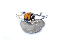Load image into Gallery viewer, Silver Monarch Butterfly Wing Bracelet Cuff
