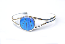 Load image into Gallery viewer, Silver Butterfly Wing Bracelet Cuff - Blue Morpho Silver Accessory