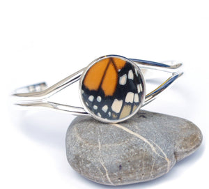 Silver Monarch Butterfly Wing Bracelet Cuff