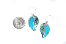 Load image into Gallery viewer, Real Blue Morpho Butterfly Wing Earrings with Abalone Shell in Sterling Silver