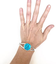 Load image into Gallery viewer, Silver Butterfly Wing Bracelet Cuff - Blue Morpho Silver Accessory