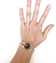 Load image into Gallery viewer, Silver Monarch Butterfly Wing Bracelet Cuff
