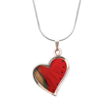 Load image into Gallery viewer, Real Butterfly Sterling Silver Necklace - Cymothoe Sangaris