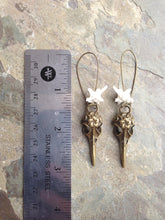 Load image into Gallery viewer, Snake Vertebrae Skull Earrings - Taxidermy Jewelry, Oddities Jewelry, Goth Style, Curiosities