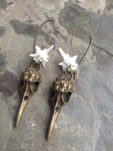 Load image into Gallery viewer, Snake Vertebrae Skull Earrings - Taxidermy Jewelry, Oddities Jewelry, Goth Style, Curiosities
