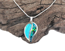 Load image into Gallery viewer, Blue Butterfly and Shell in Sterling Silver Necklace Pendant