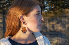 Load image into Gallery viewer, Real Butterfly Wing Earrings - Monarch Hindwing
