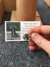 Load image into Gallery viewer, Real Blue Butterfly Wing Ring - Graphium Milon Hindwing