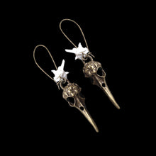 Load image into Gallery viewer, Snake Vertebrae Skull Earrings - Taxidermy Jewelry, Oddities Jewelry, Goth Style, Curiosities