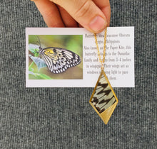 Load image into Gallery viewer, Recycled Butterfly Wing Necklace Pendant Jewelry - Rice Paper - Butterflies, Unique, Colorful, Nature Art
