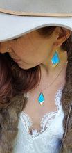 Load image into Gallery viewer, Recycled Butterfly Wing Kite Pendant Earrings - Blue Morpho - Nature Art, Nature Jewelry, Butterflies