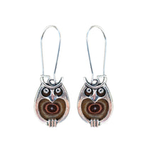 Load image into Gallery viewer, Butterfly Wing Owl Earrings - Butterfly Gift, Nature Theme Jewelry
