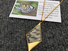 Load image into Gallery viewer, Recycled Butterfly Wing Necklace Pendant Jewelry - Rice Paper - Butterflies, Unique, Colorful, Nature Art