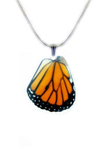 Load image into Gallery viewer, Monarch Butterfly Wing Necklace - Monarch Hindwing
