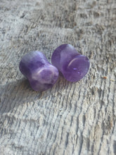 Load image into Gallery viewer, 1/2” Double Flared Amethsyt Stone Plugs Circle Shape