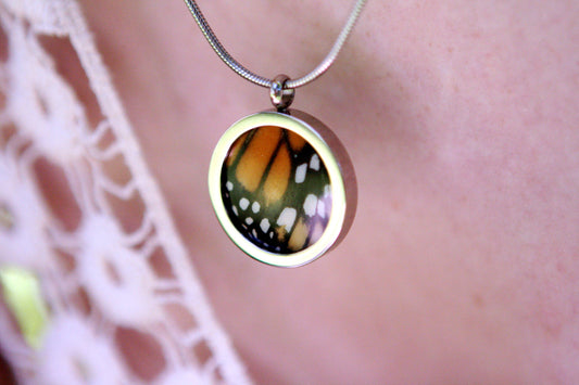 Monarch pendant necklace, alternate view