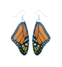 Load image into Gallery viewer, Real Monarch Butterfly Earrings - Monarch Forewing - Butterfly Wings, Butterfly Jewelry, Monarch Jewelry, Gifts For Her
