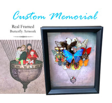 Load image into Gallery viewer, Real Butterfly Hot Air Balloon Zeppelin Framed Art
