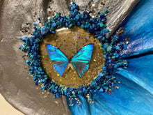 Load image into Gallery viewer, 18 x 24 Real Butterfly Flower Scultpure Artwork
