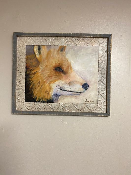 Original hand-painted fox painting, 11x14
