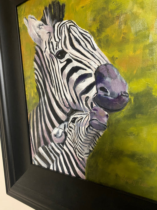 Zebra painting 11x14, alternate view