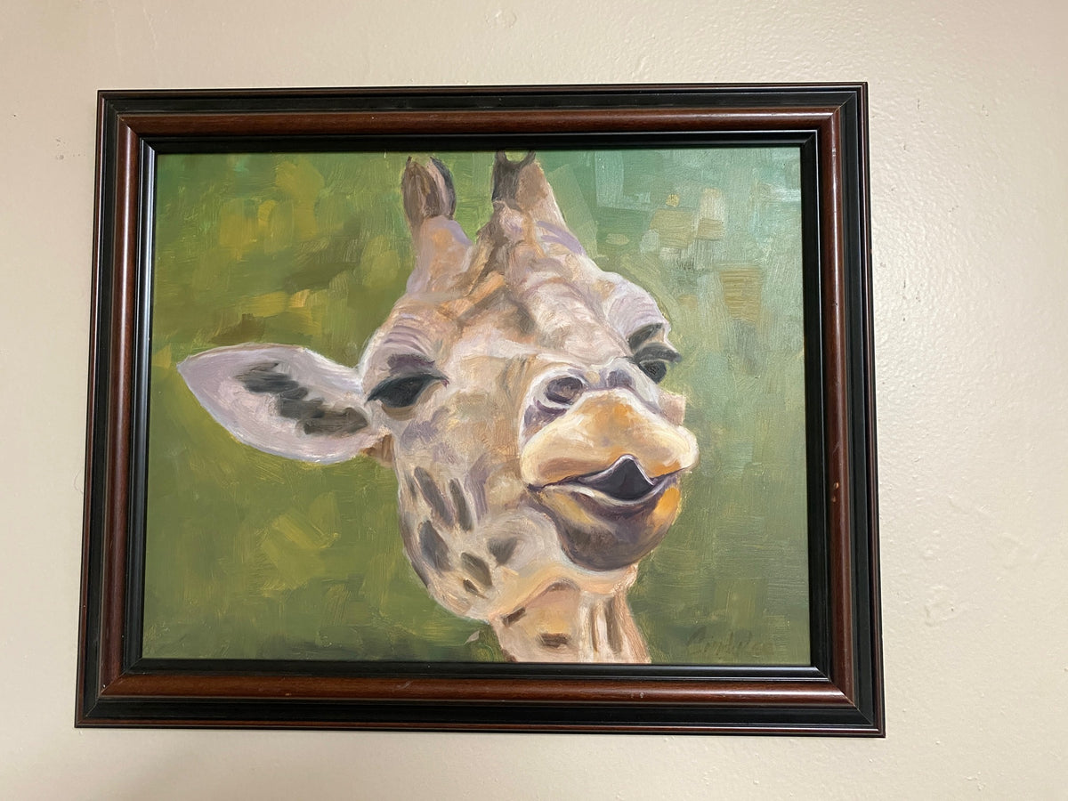 Original hand-painted giraffe painting, 11x14