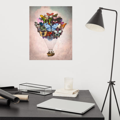 Butterfly Hot Air Balloon Art Print