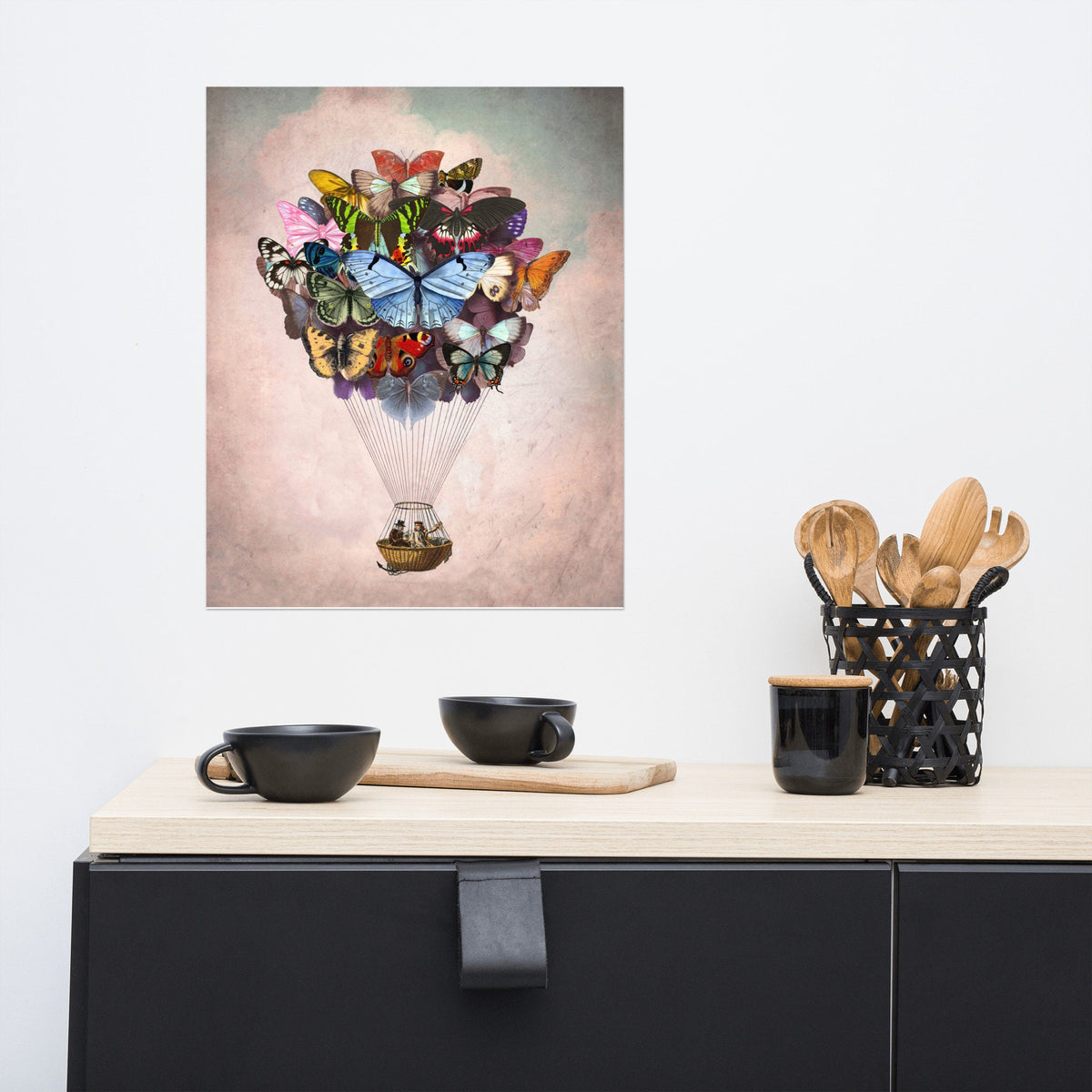Butterfly Hot Air Balloon Art Print