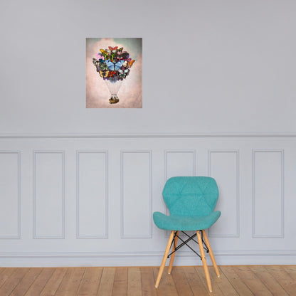Butterfly Hot Air Balloon Art Print