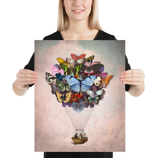 Butterfly Hot Air Balloon Art Print