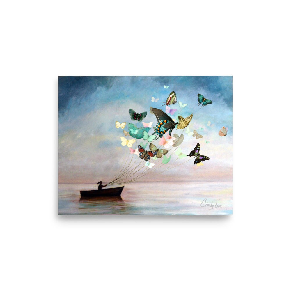 Butterfly Sailboat Art Print