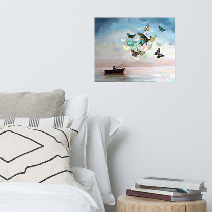 Butterfly Sailboat Art Print