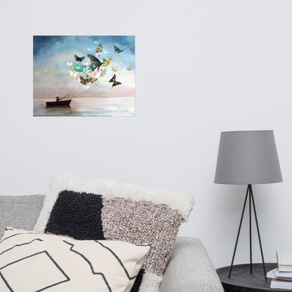 Butterfly Sailboat Art Print