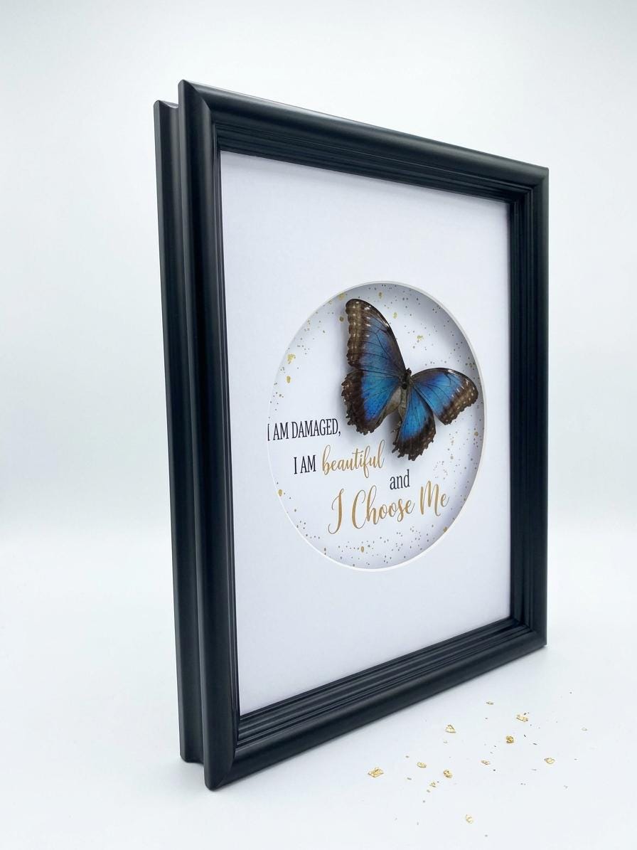 Real Butterfly Self-Love Affirmation Shadow Box