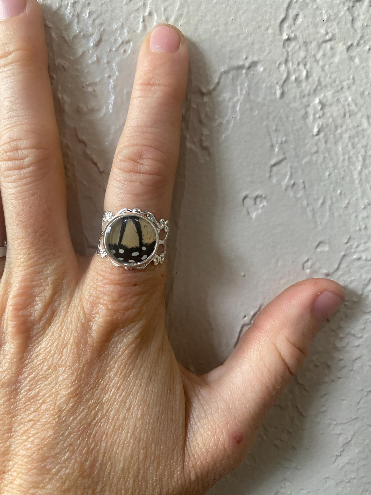 Real Monarch Butterfly Wing Adjustable Ring