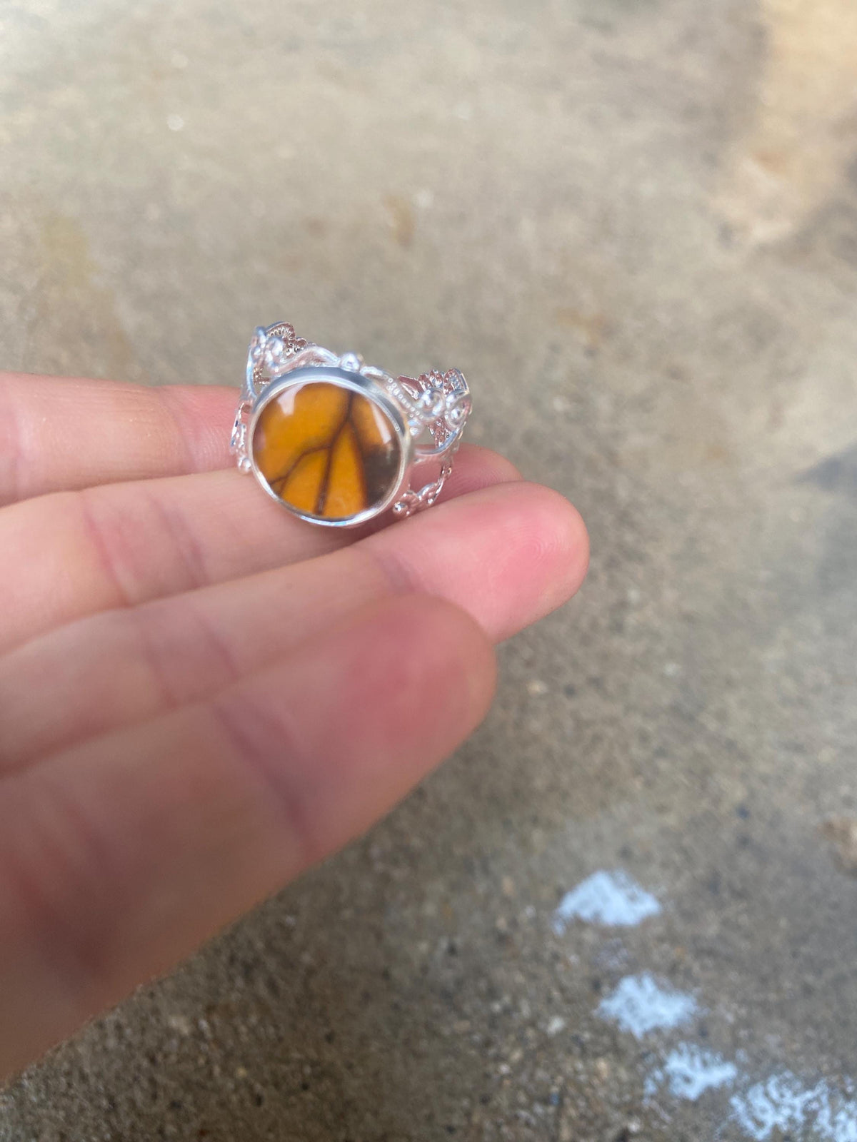 Real Monarch Butterfly Wing Adjustable Ring