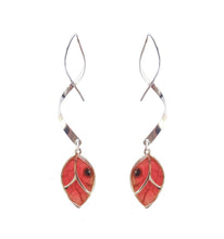 Load image into Gallery viewer, Real butterfly wing leaf earrings - Blushing Phantom
