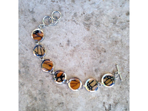 Monarch Butterfly Wing Sterling Silver Bracelet