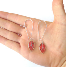 Load image into Gallery viewer, Real butterfly wing leaf earrings - Blushing Phantom
