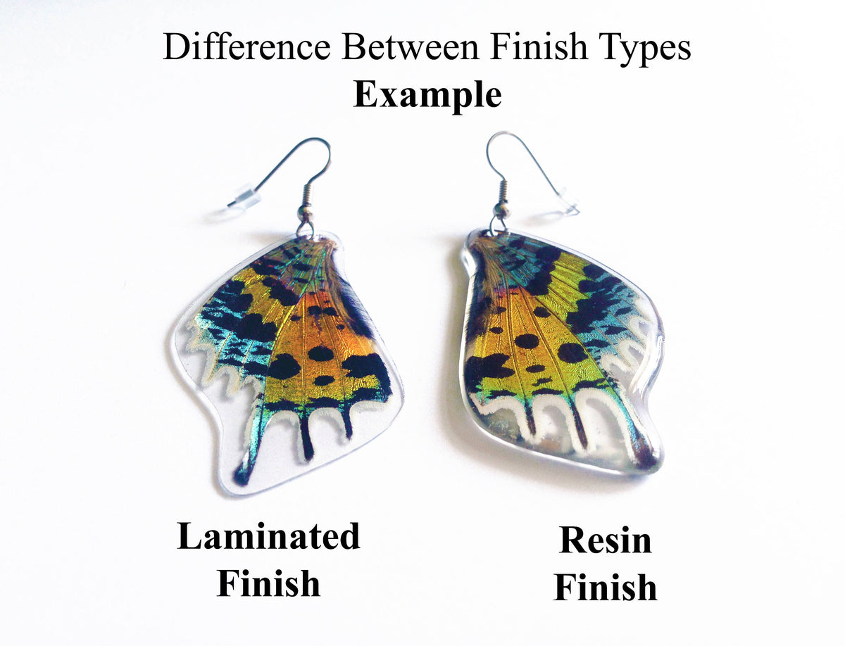 Rice Paper forewing earrings, detail view