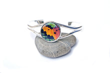 Load image into Gallery viewer, Silver Butterfly Wing Bracelet Cuff - Rainbow Sunset Moth Silver Accessory
