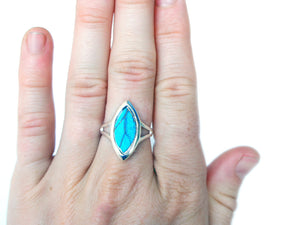 Real Butterfly Wing Ring - Blue Morpho Marquis