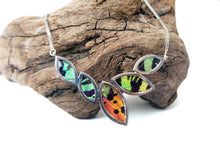 Load image into Gallery viewer, Real Butterfly Sterling Silver Necklace - Sunset Moth Marquis
