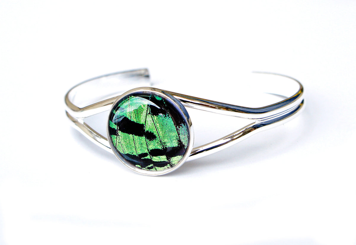 Green Sunset Moth cuff, additional view